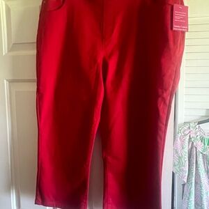 Kim Rogers Red Capris Structured Design